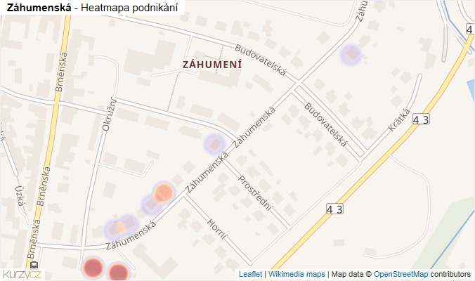 Mapa Záhumenská - Firmy v ulici.