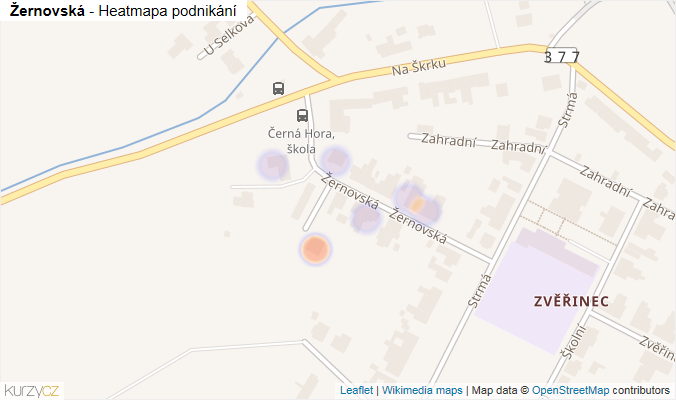 Mapa Žernovská - Firmy v ulici.
