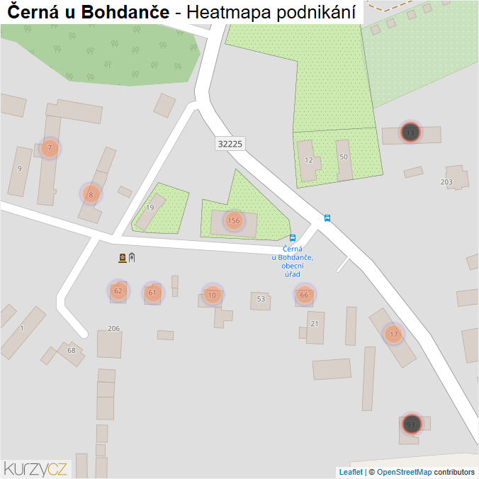 Mapa Černá u Bohdanče - Firmy v obci.