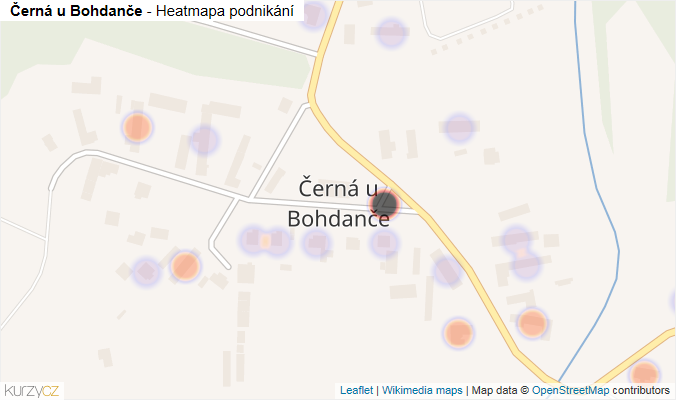 Mapa Černá u Bohdanče - Firmy v části obce.