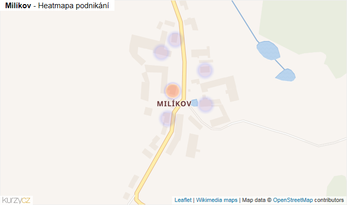 Mapa Milíkov - Firmy v části obce.