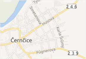 Boženy Němcové v obci Černčice - mapa ulice