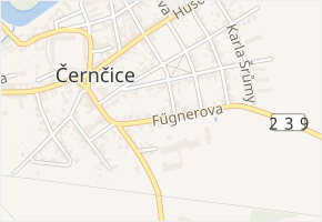Fűgnerova v obci Černčice - mapa ulice