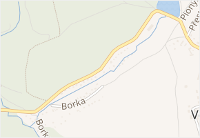Borka v obci Černé Voděrady - mapa ulice