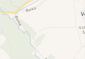 Dolina v obci Černé Voděrady - mapa ulice