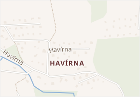 Havírna v obci Černé Voděrady - mapa ulice