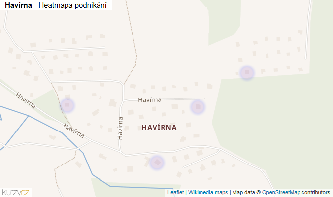 Mapa Havírna - Firmy v ulici.