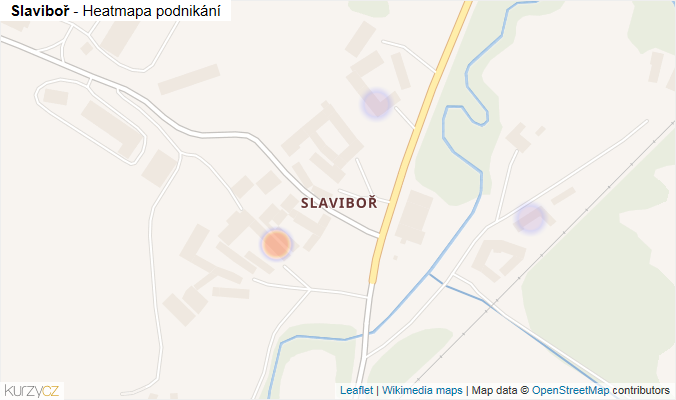 Mapa Slaviboř - Firmy v části obce.