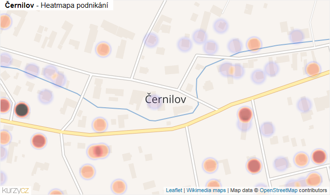 Mapa Černilov - Firmy v části obce.