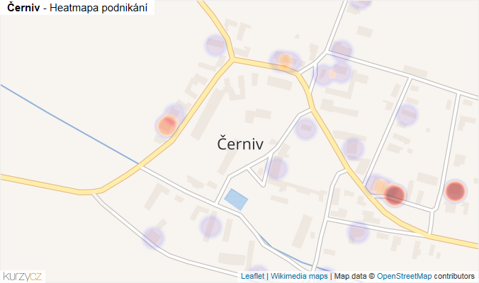 Mapa Černiv - Firmy v části obce.