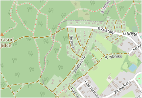 Bezová v obci Černolice - mapa ulice