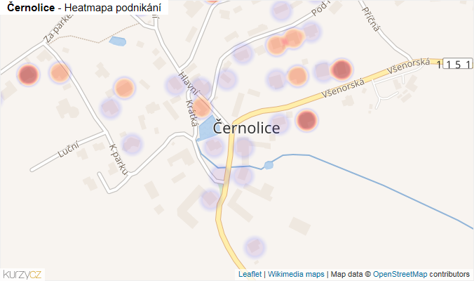 Mapa Černolice - Firmy v části obce.