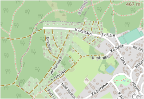 K břízkám v obci Černolice - mapa ulice