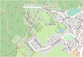 K rybníku v obci Černolice - mapa ulice