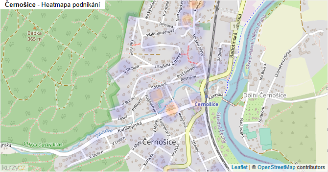 Černošice - mapa podnikání