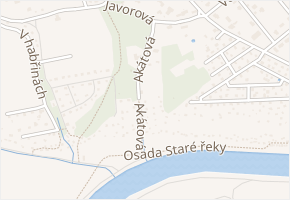 Akátová v obci Černošice - mapa ulice