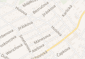 Boženy Němcové v obci Černošice - mapa ulice