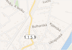 Bulharská v obci Černošice - mapa ulice