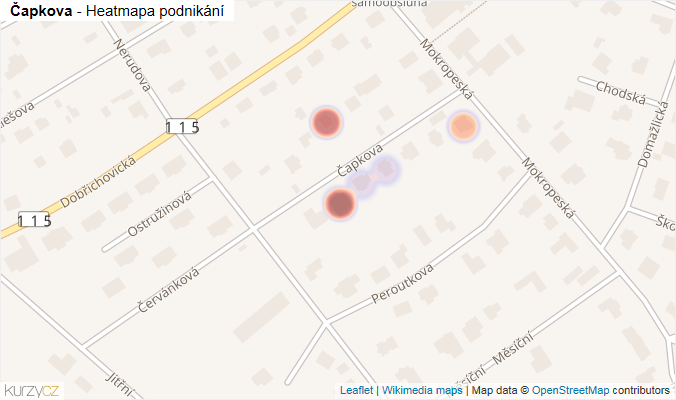 Mapa Čapkova - Firmy v ulici.