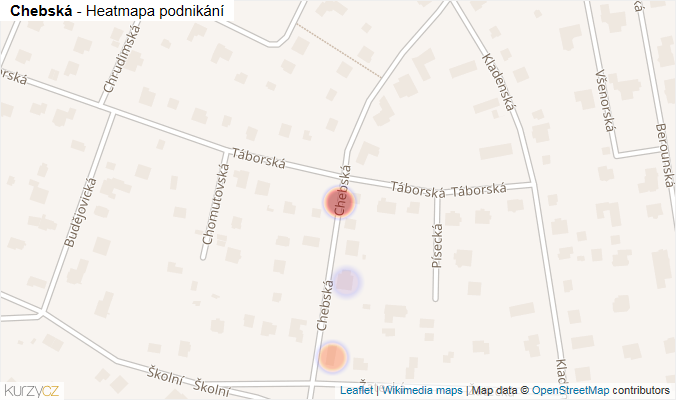 Mapa Chebská - Firmy v ulici.