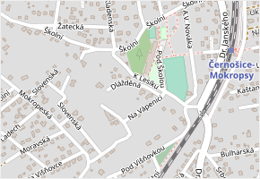 Dlážděná v obci Černošice - mapa ulice