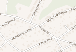 Husova v obci Černošice - mapa ulice