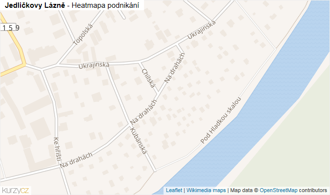 Mapa Jedličkovy Lázně - Firmy v ulici.