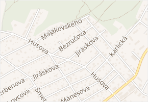 Jiráskova v obci Černošice - mapa ulice