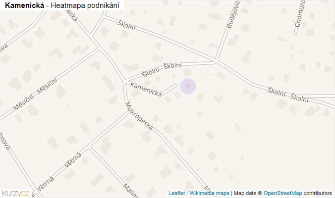 Mapa Kamenická - Firmy v ulici.