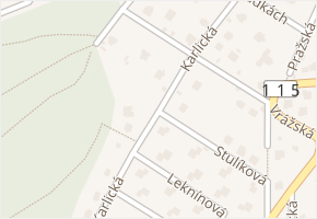 Karlická v obci Černošice - mapa ulice