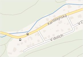 Karlštejnská v obci Černošice - mapa ulice