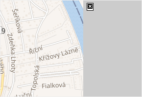 Křížovy Lázně v obci Černošice - mapa ulice