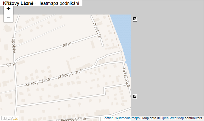 Mapa Křížovy Lázně - Firmy v ulici.