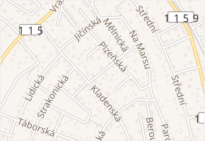 Kutnohorská v obci Černošice - mapa ulice