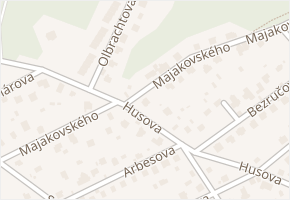 Majakovského v obci Černošice - mapa ulice