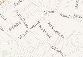 Malinová v obci Černošice - mapa ulice
