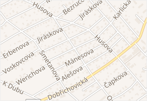 Nerudova v obci Černošice - mapa ulice