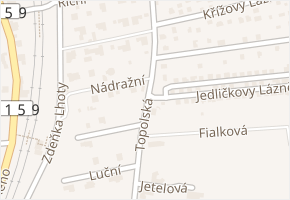 Topolská v obci Černošice - mapa ulice