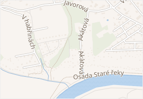 V habřinách v obci Černošice - mapa ulice