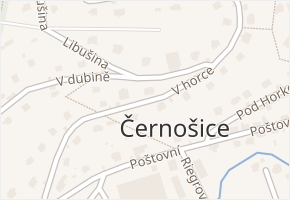 V horce v obci Černošice - mapa ulice