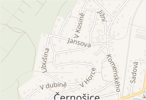 Waldhauserova v obci Černošice - mapa ulice