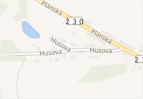 Husova v obci Černošín - mapa ulice