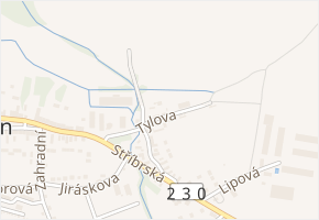 Tylova v obci Černošín - mapa ulice