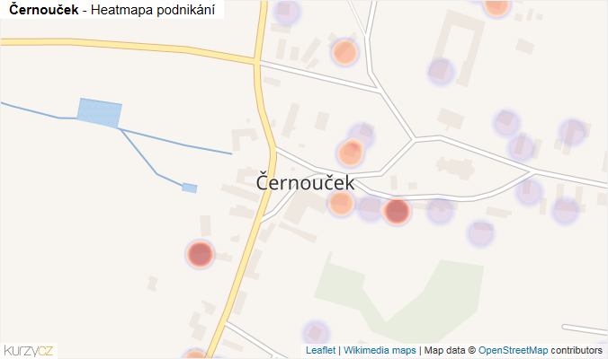 Mapa Černouček - Firmy v části obce.