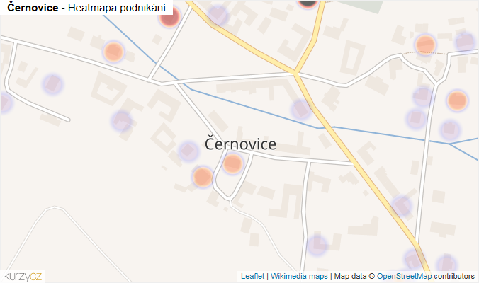 Mapa Černovice - Firmy v části obce.