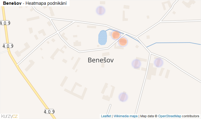 Mapa Benešov - Firmy v části obce.