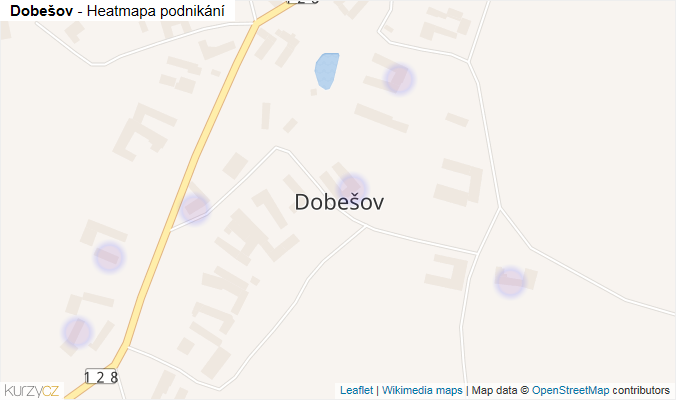 Mapa Dobešov - Firmy v části obce.
