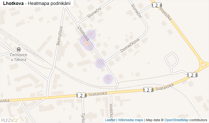 Mapa Lhotkova - Firmy v ulici.