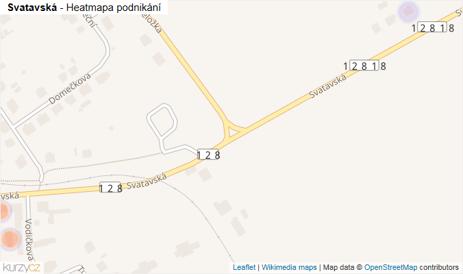 Mapa Svatavská - Firmy v ulici.