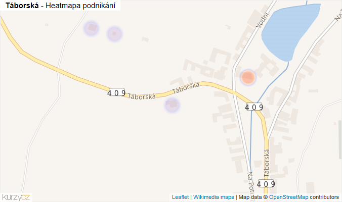 Mapa Táborská - Firmy v ulici.